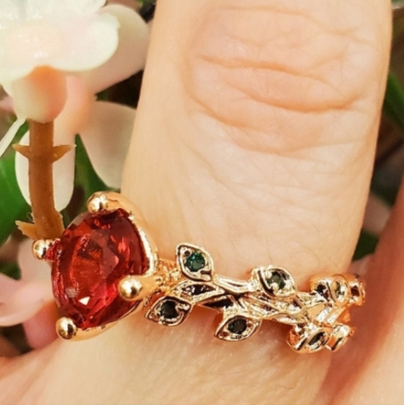 925 STER Silver Emerald & Ruby.material Ster Sl The Color Is Gold . - Picture 5 of 6